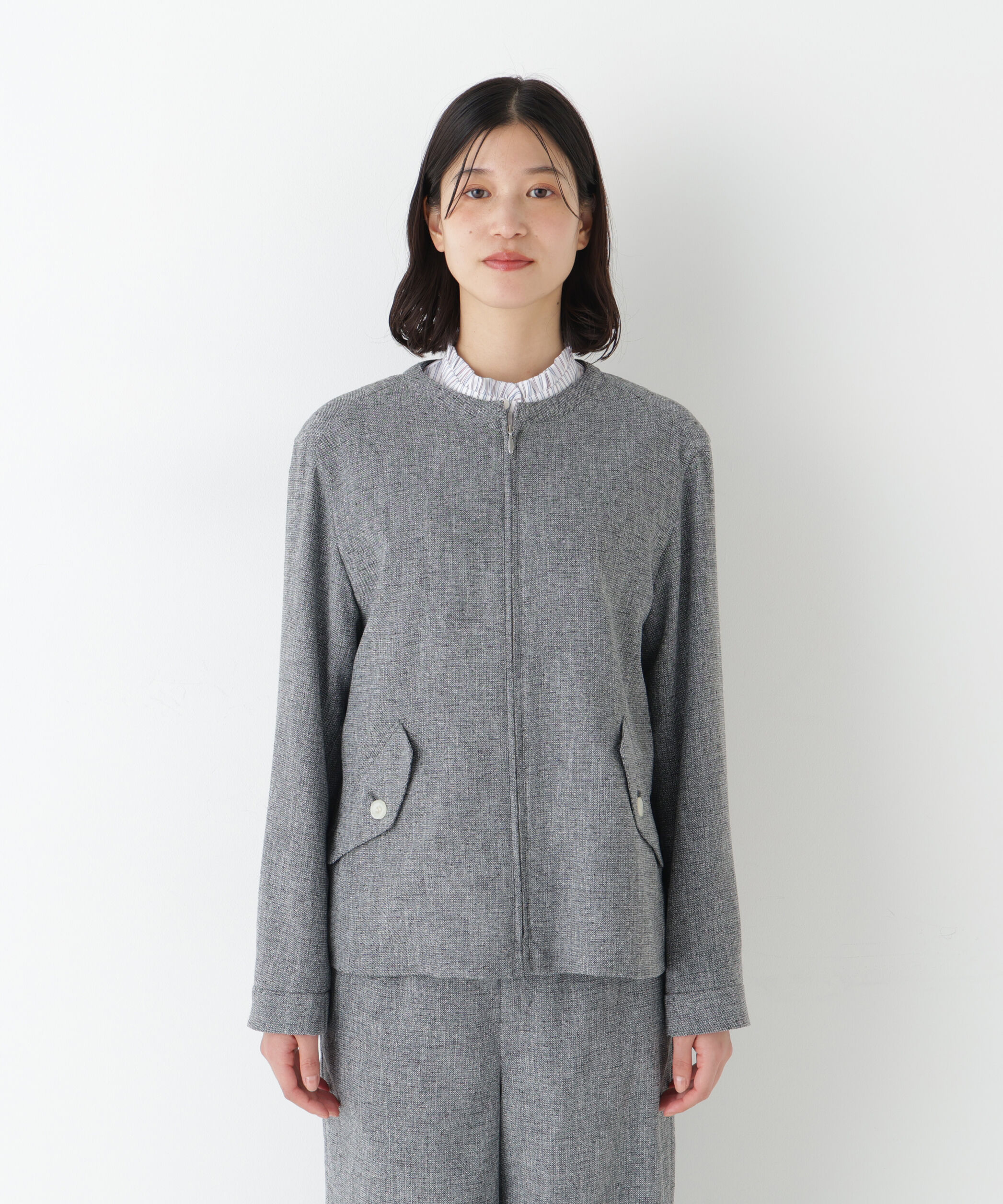  「◆リングツィードノーカラーブルゾン」|ブルゾン・スタジャン|