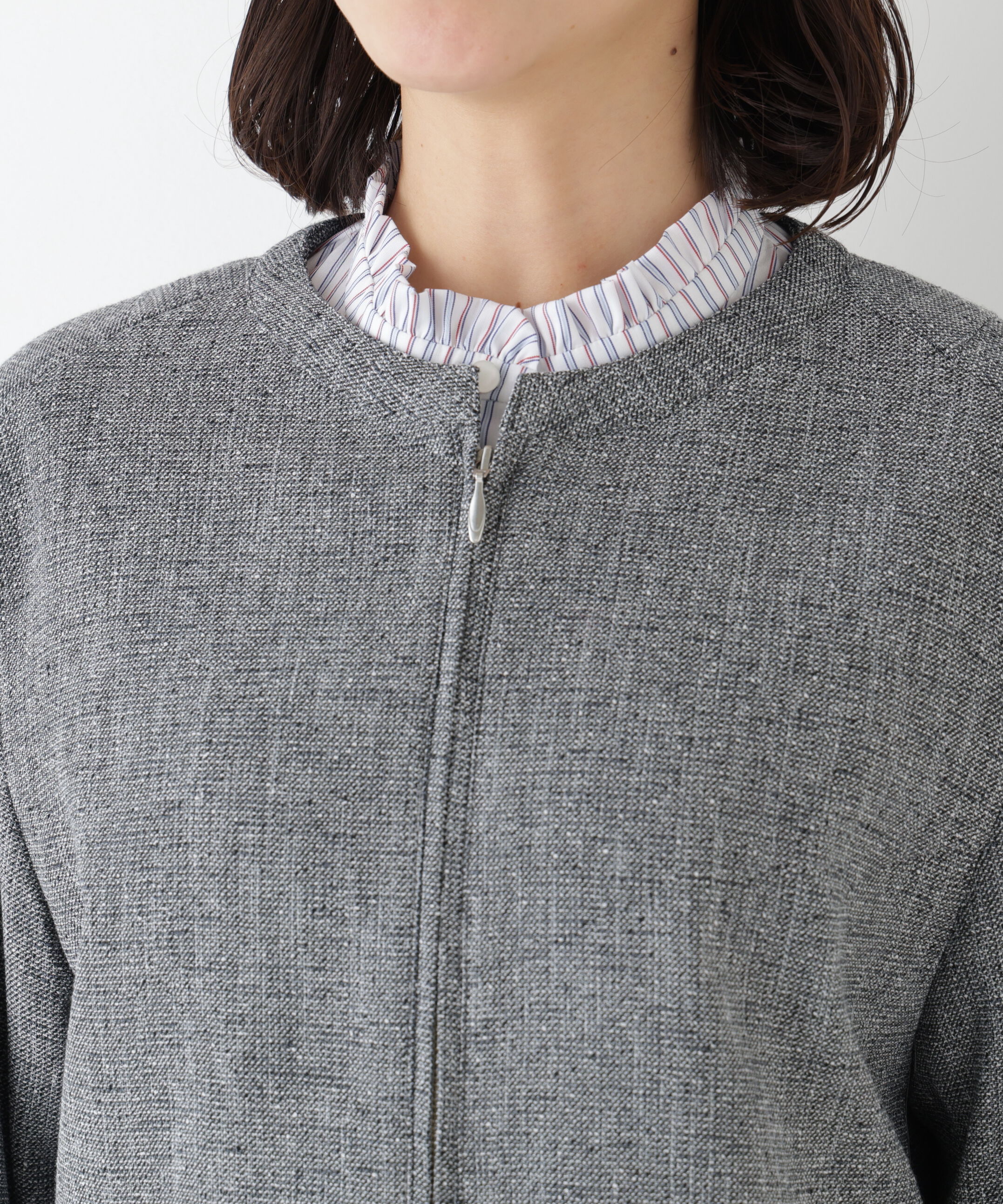  「◆リングツィードノーカラーブルゾン」|ブルゾン・スタジャン|