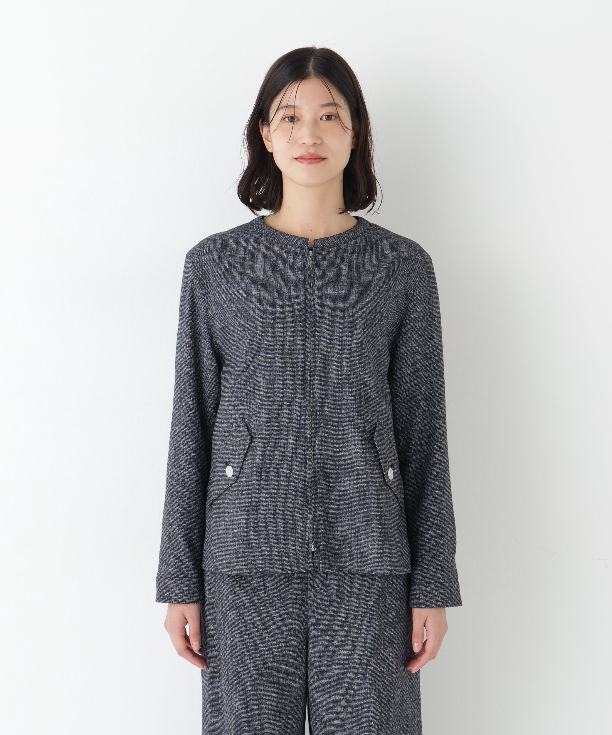  「◆リングツィードノーカラーブルゾン」|ブルゾン・スタジャン|