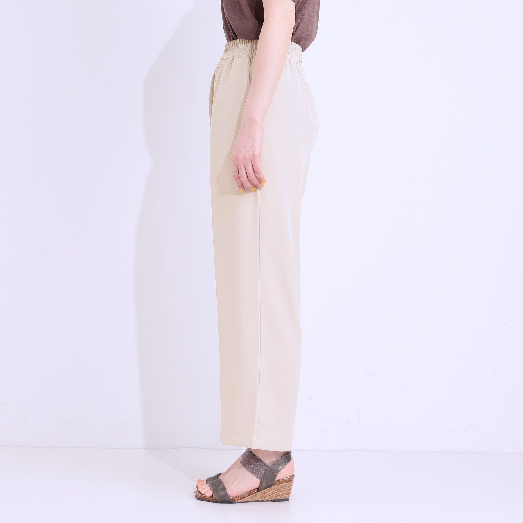 SHOO･LA･RUE「【洗える/ひんやり/UV/SS-3L】さらさらぷるんワイドパンツ」|その他|