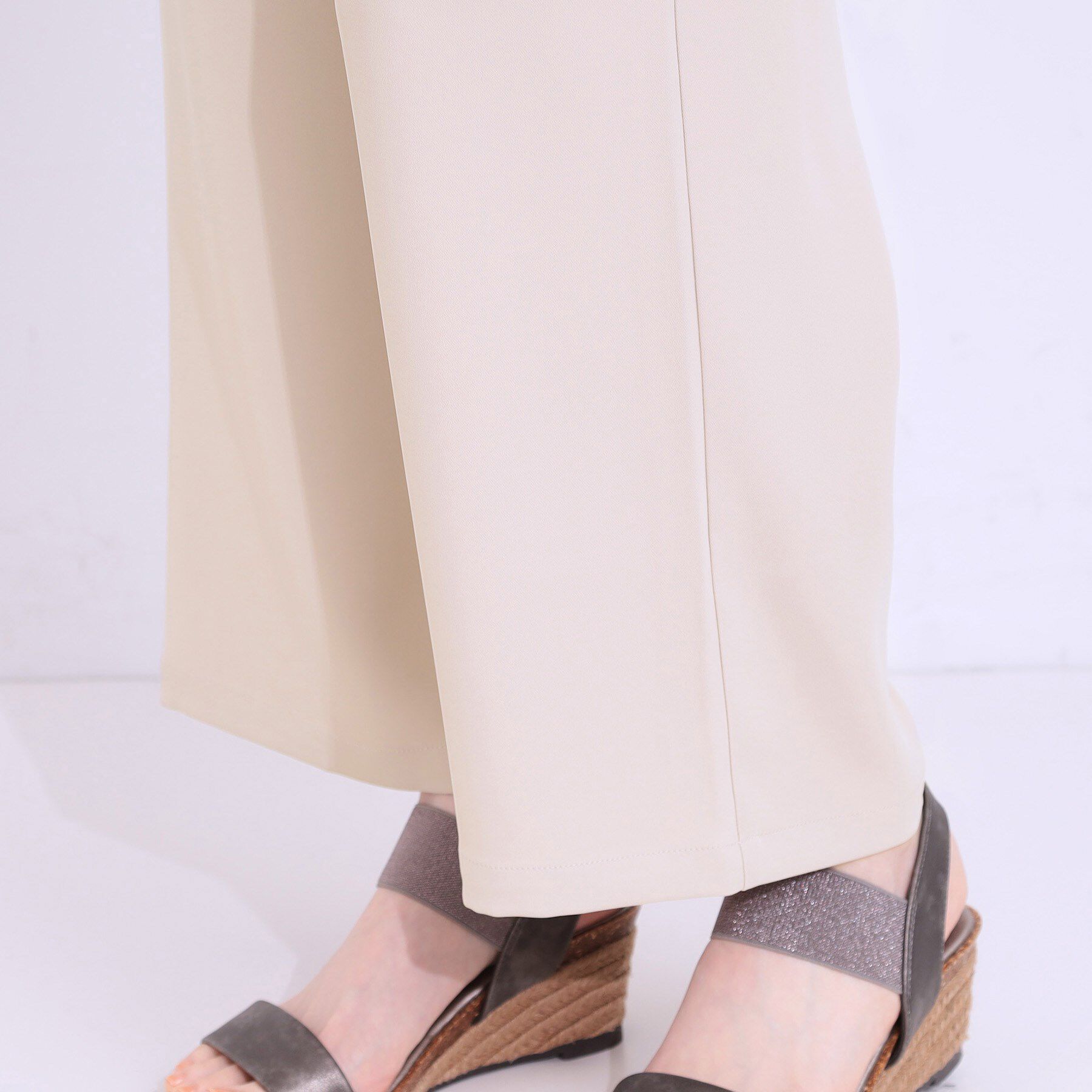 SHOO･LA･RUE「【洗える/ひんやり/UV/SS-3L】さらさらぷるんワイドパンツ」|その他|