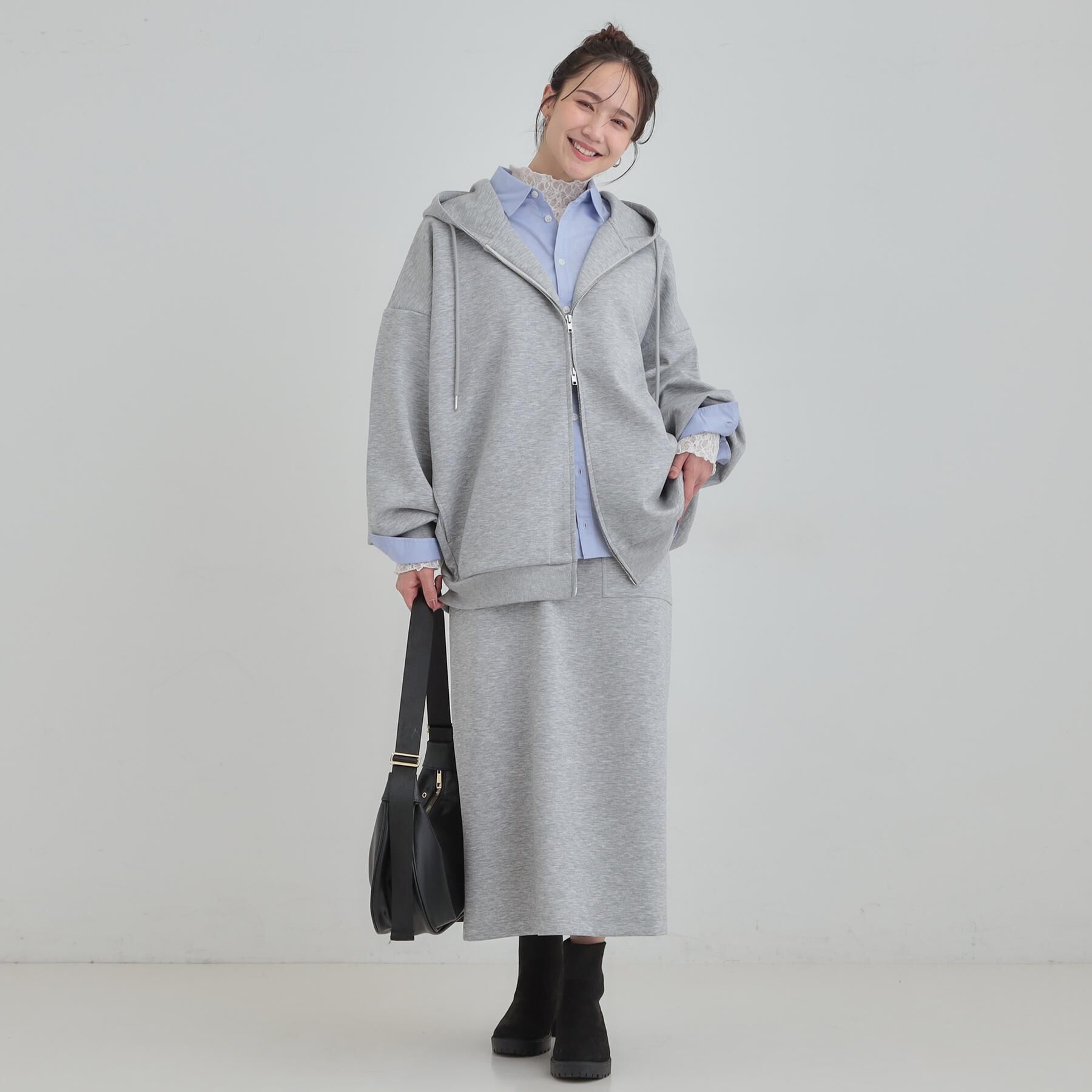 SHOO･LA･RUE「【セットアップ可/S-LL/なめらかタッチ】オーバーサイズゆるパーカ」|パーカー|