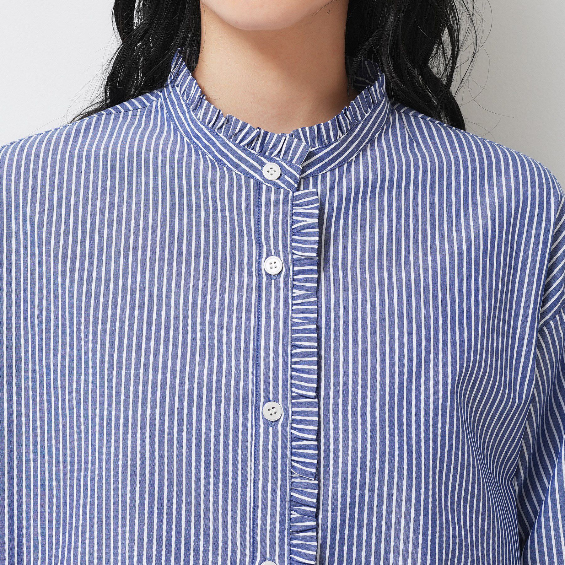 Dessin「【洗える】フリルネックブラウス」|シャツ・ブラウス|