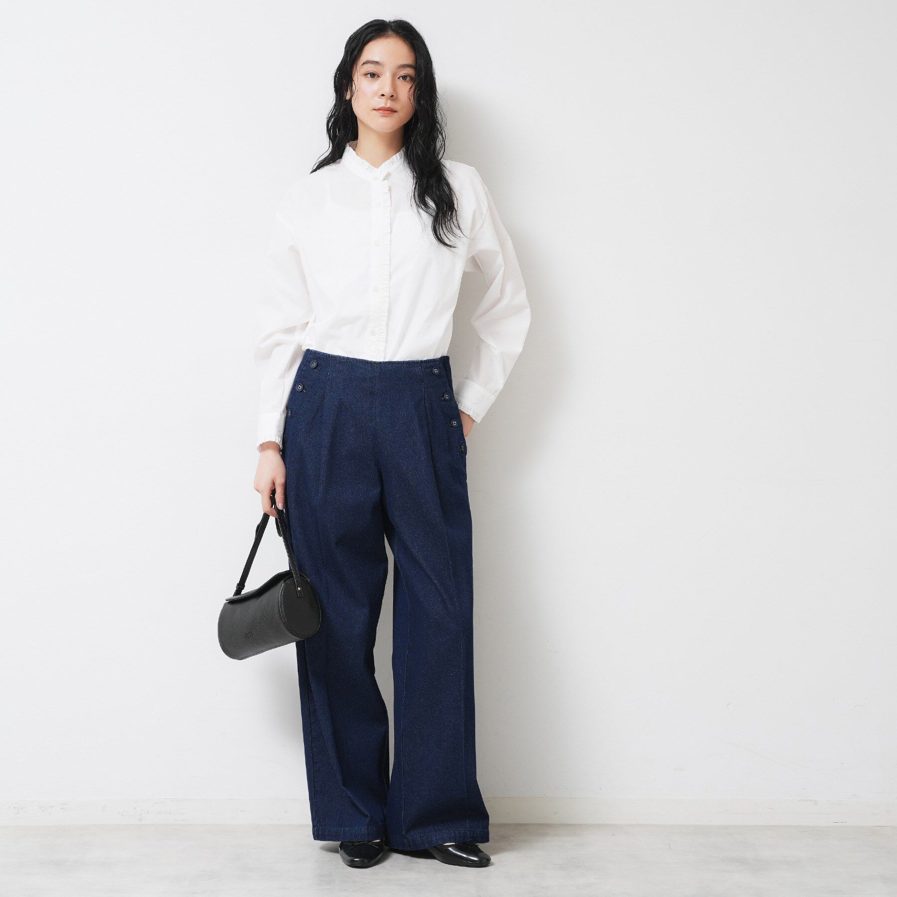 Dessin「【洗える】フリルネックブラウス」|シャツ・ブラウス|