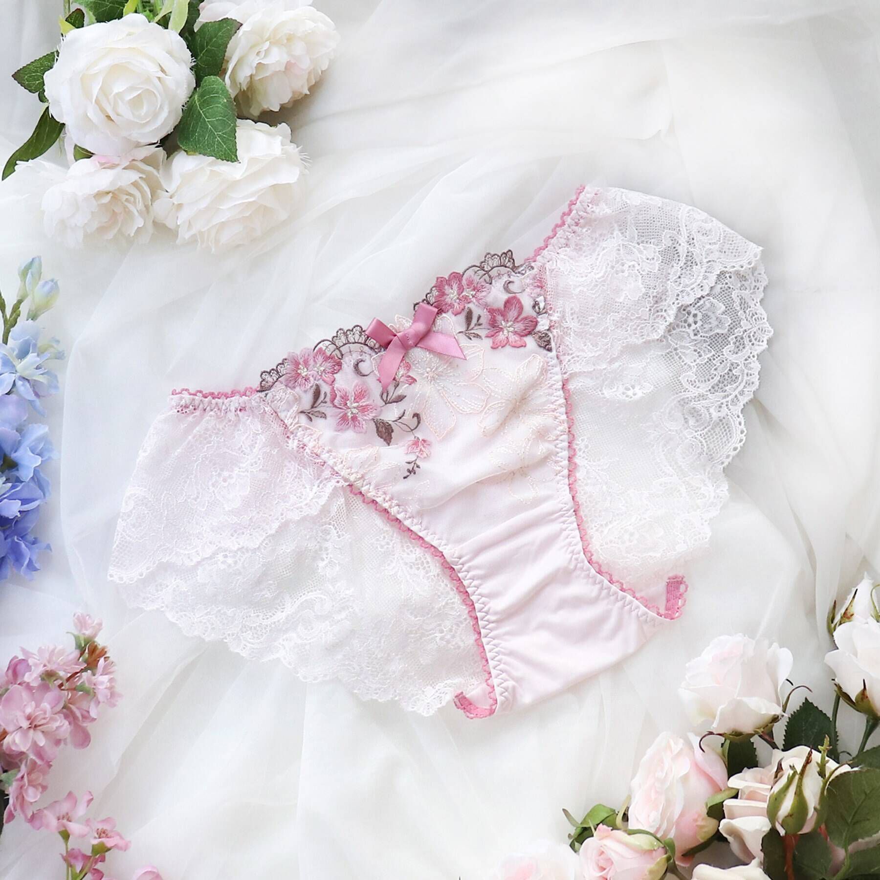 Risa Magli「ヴァレリー レースショーツ」|インナー|ピンク(070)