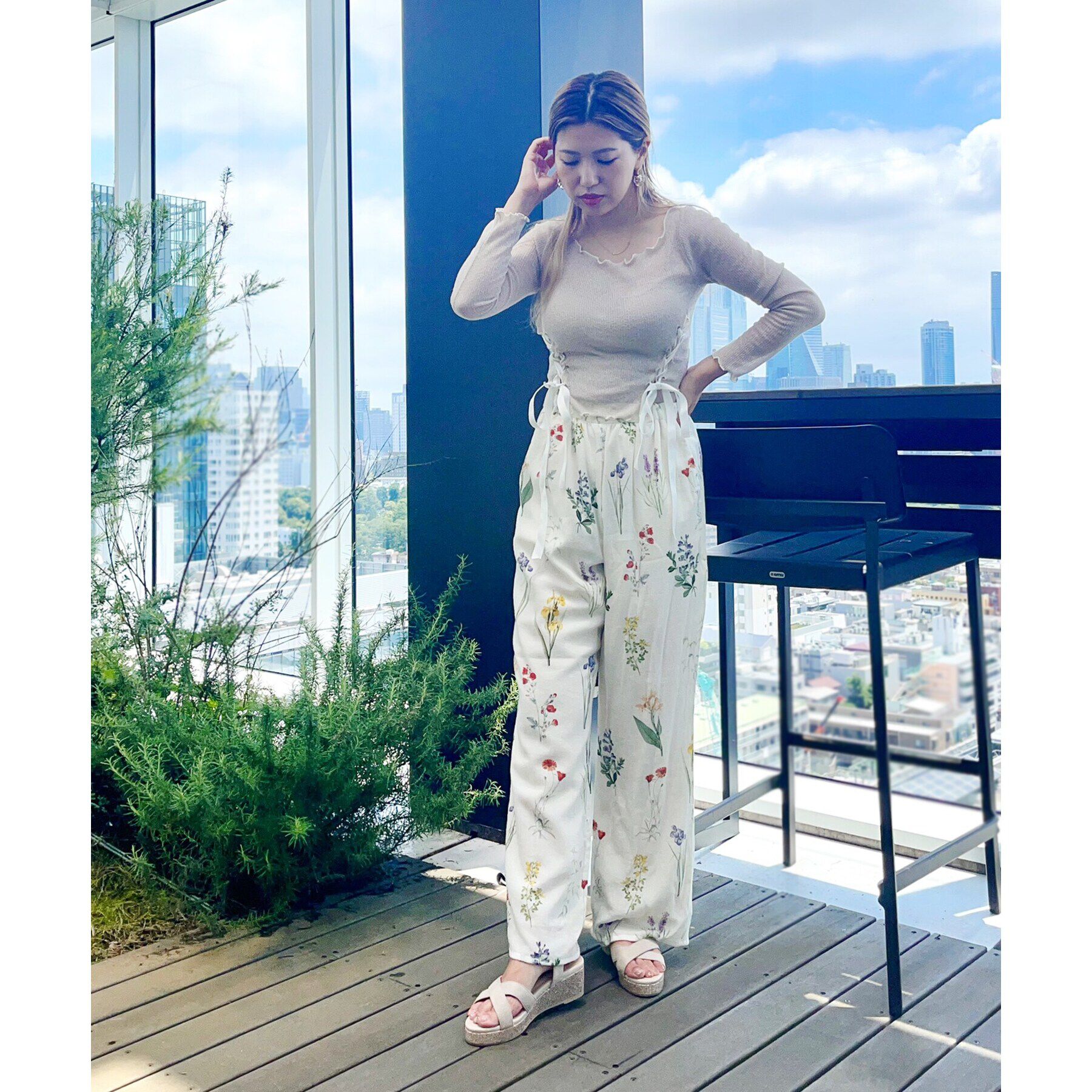 ESPERANZA「ラメウエッジサンダル【ESPERANZA_blanca】」|サンダル|