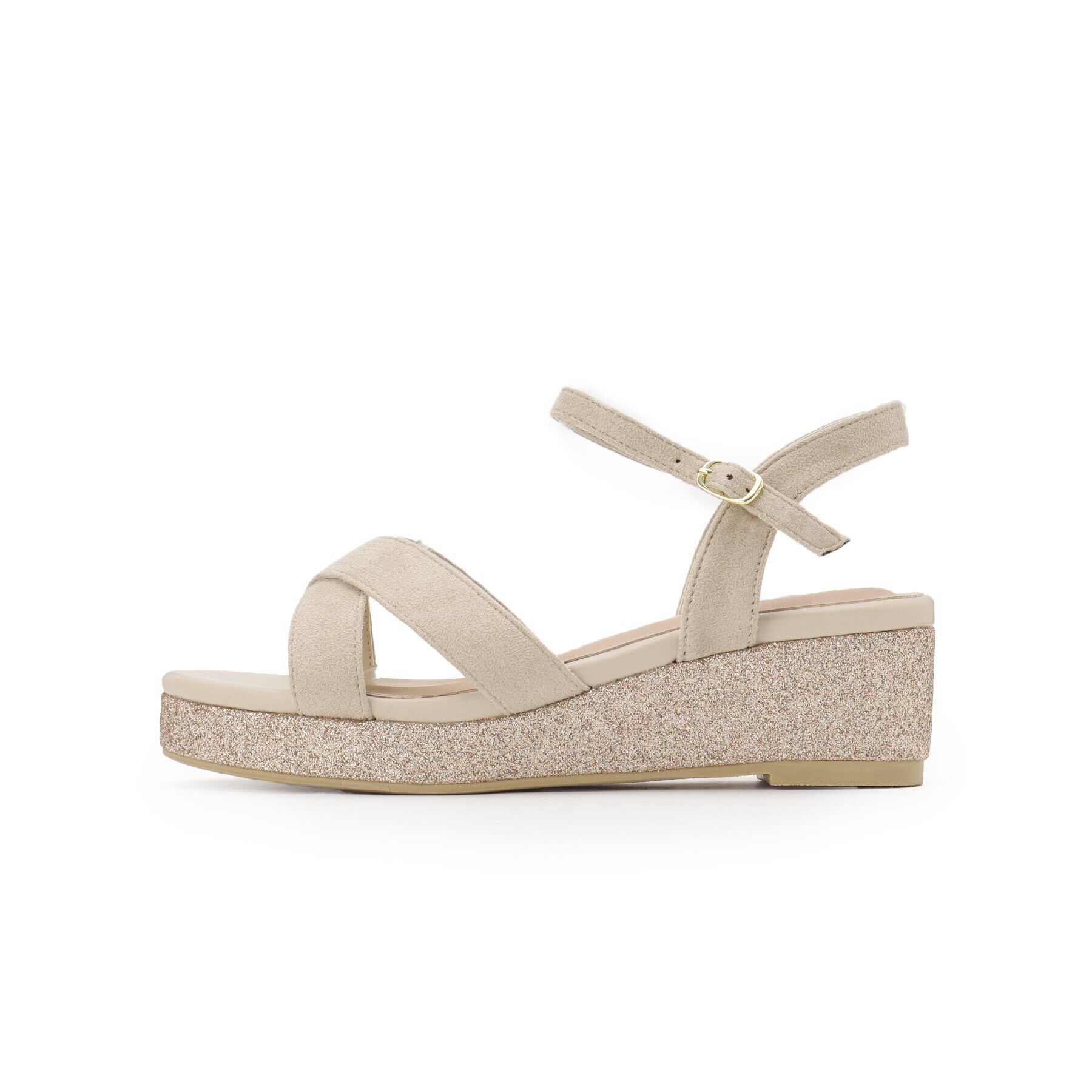 ESPERANZA「ラメウエッジサンダル【ESPERANZA_blanca】」|サンダル|