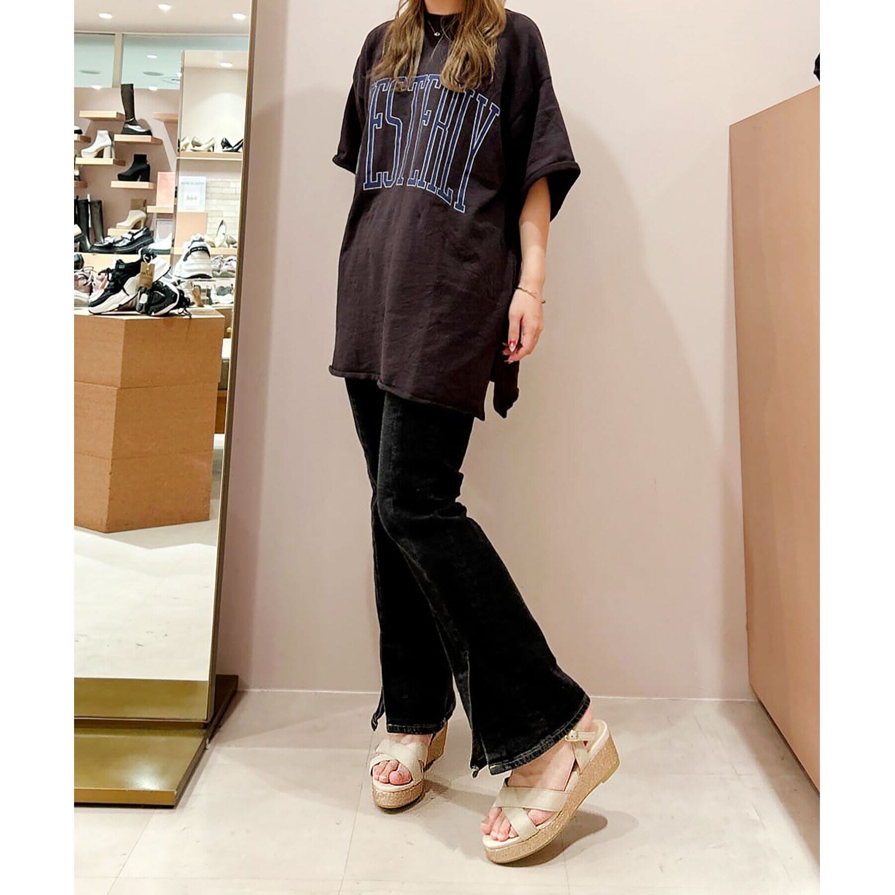 ESPERANZA「ラメウエッジサンダル【ESPERANZA_blanca】」|サンダル|