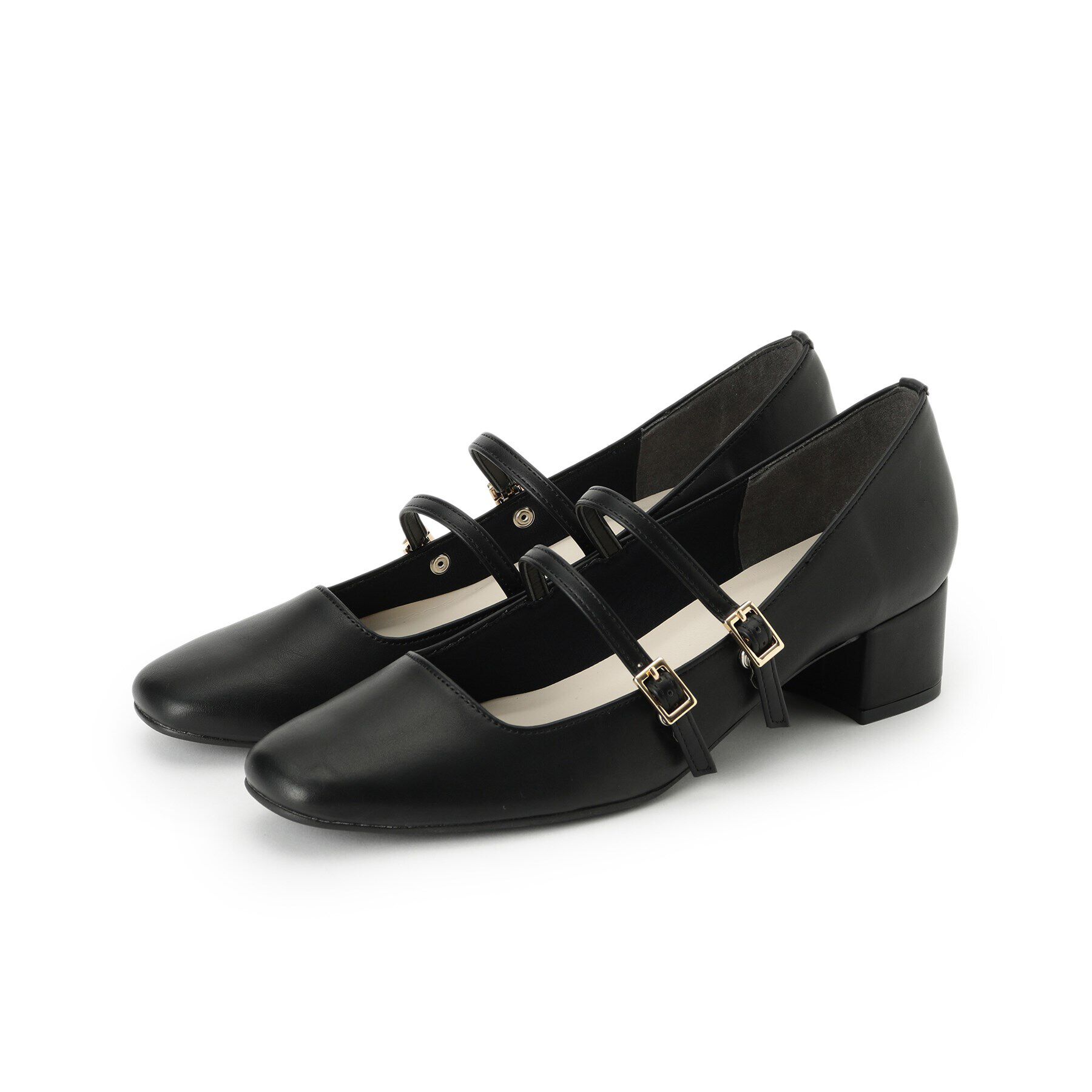 ESPERANZA「ダブルストラップパンプス」|パンプス|ﾌﾞﾗｯｸｽﾑｰｽ(019)