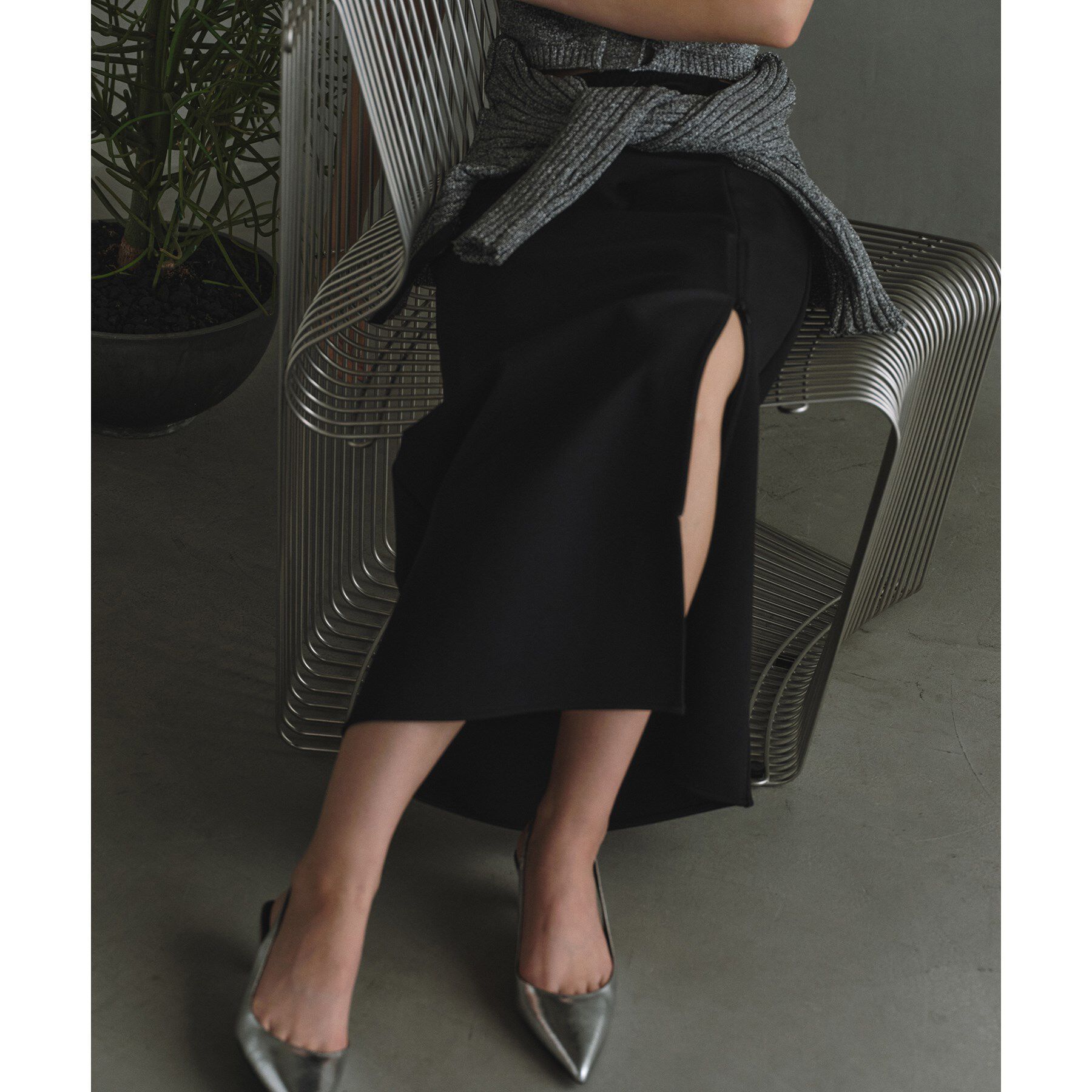 CODE A「slit jersey maxi skirt」|スカート|