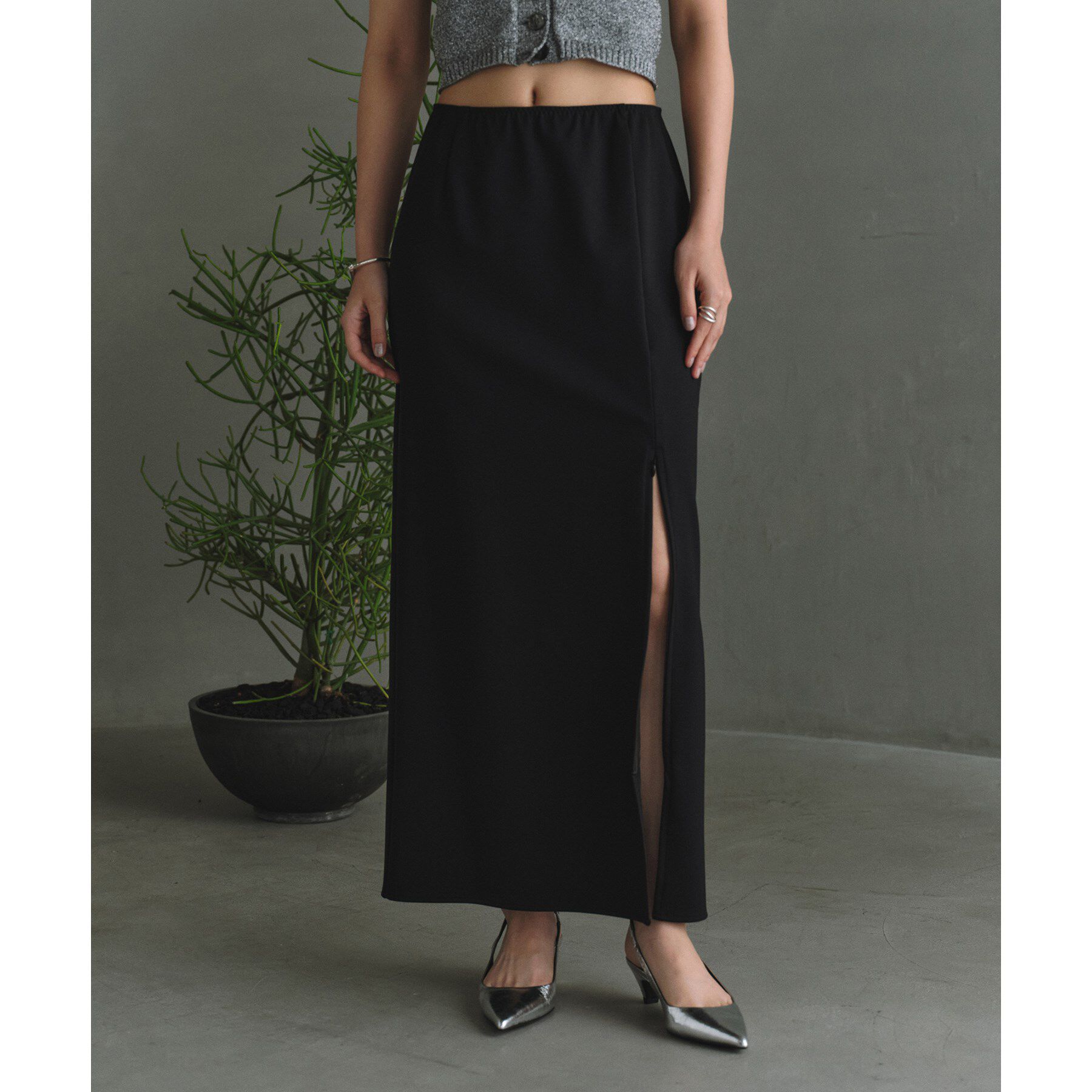 CODE A「slit jersey maxi skirt」|スカート|