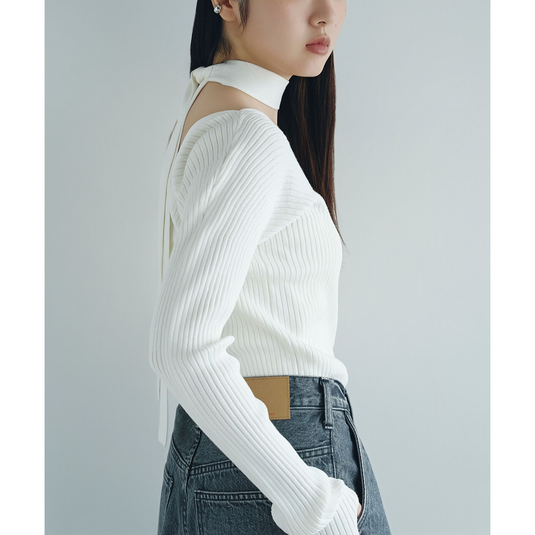 CODE A「open neck bow knit」|ニット・セーター|