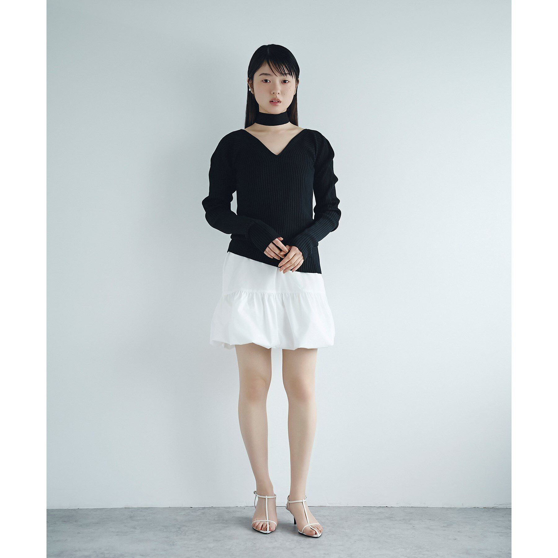 CODE A「open neck bow knit」|ニット・セーター|