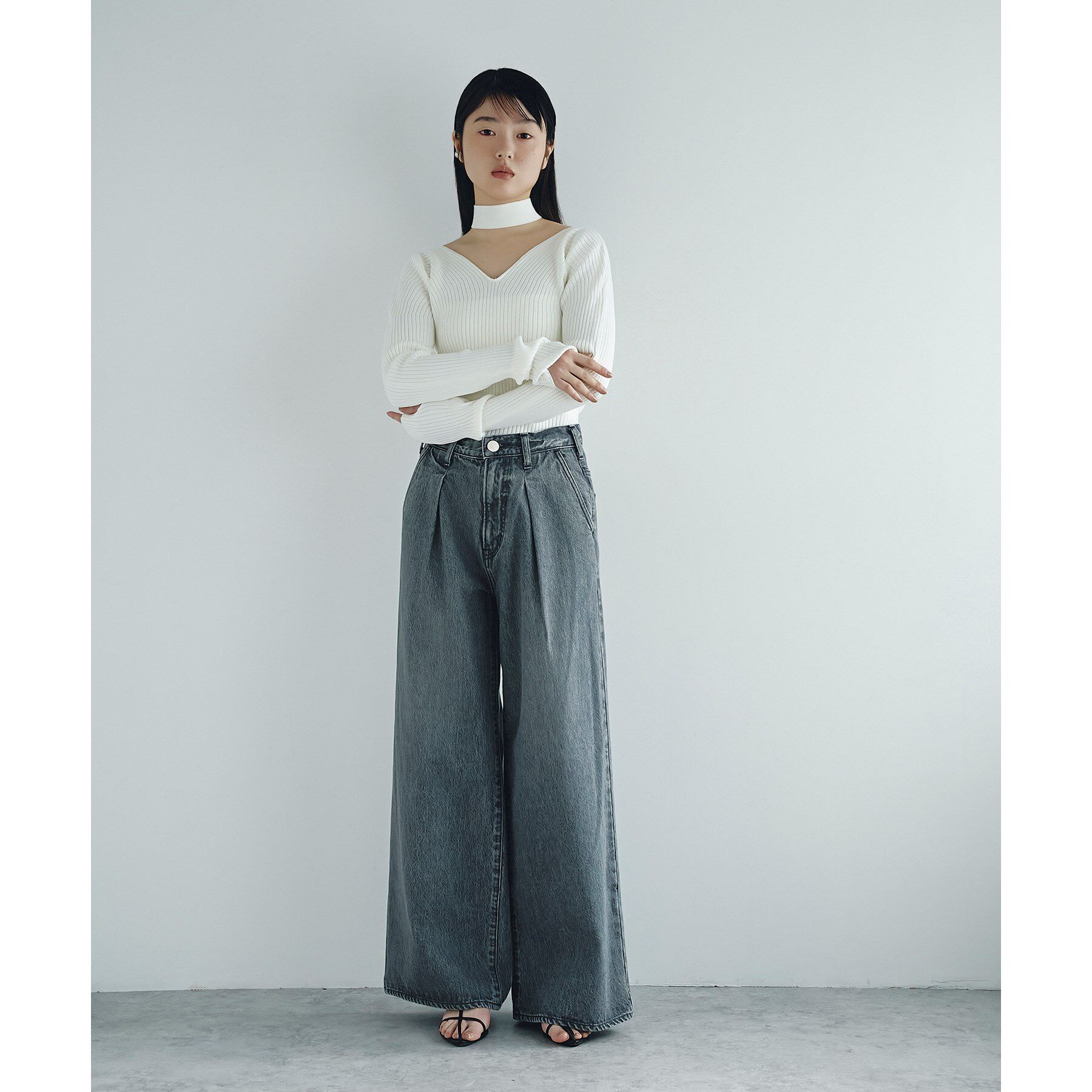 CODE A「open neck bow knit」|ニット・セーター|