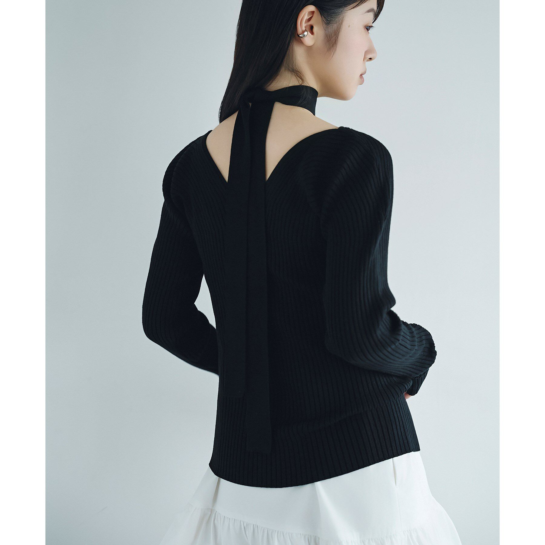 CODE A「open neck bow knit」|ニット・セーター|