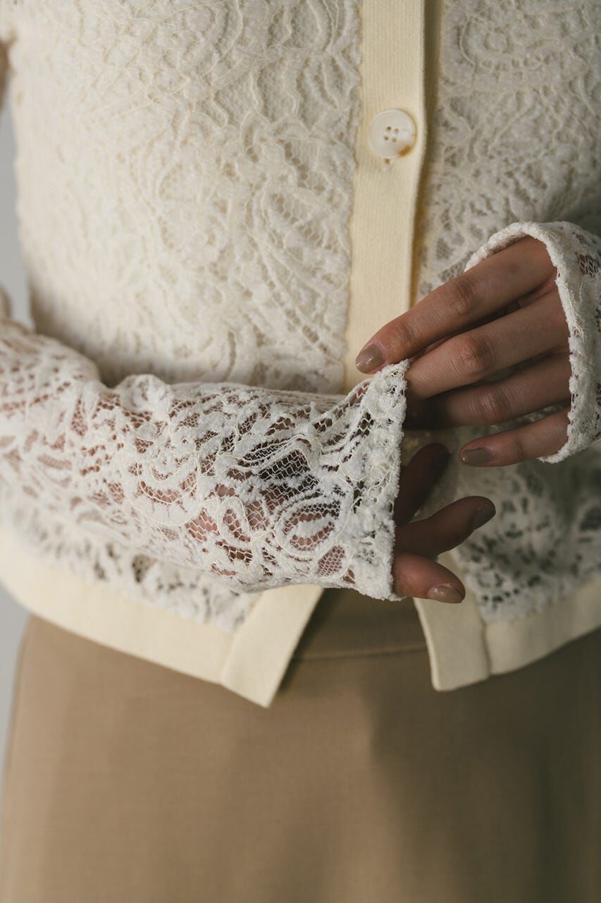 STYLEMIXER「ニュアンスレースニットカーデ」|ニット・セーター|