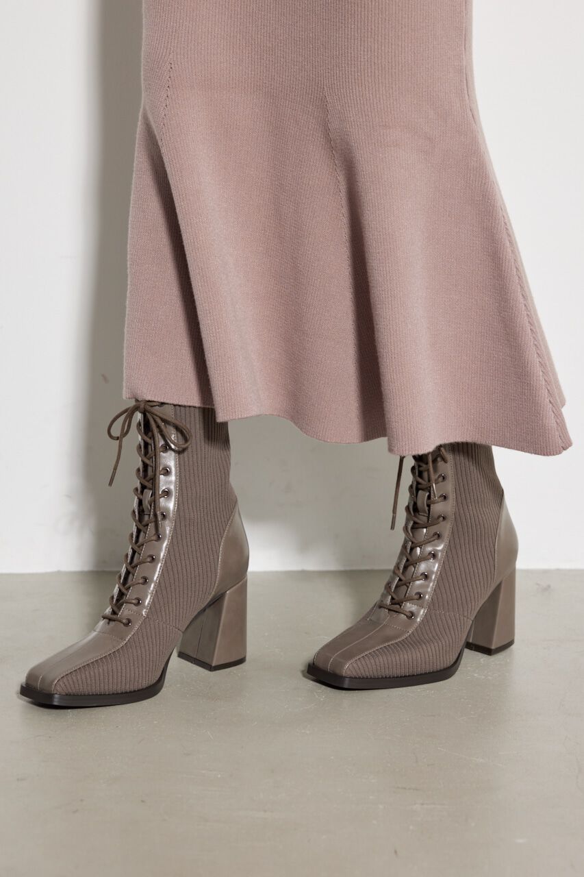 rienda「レースUP Knitショートブーツ」|その他|