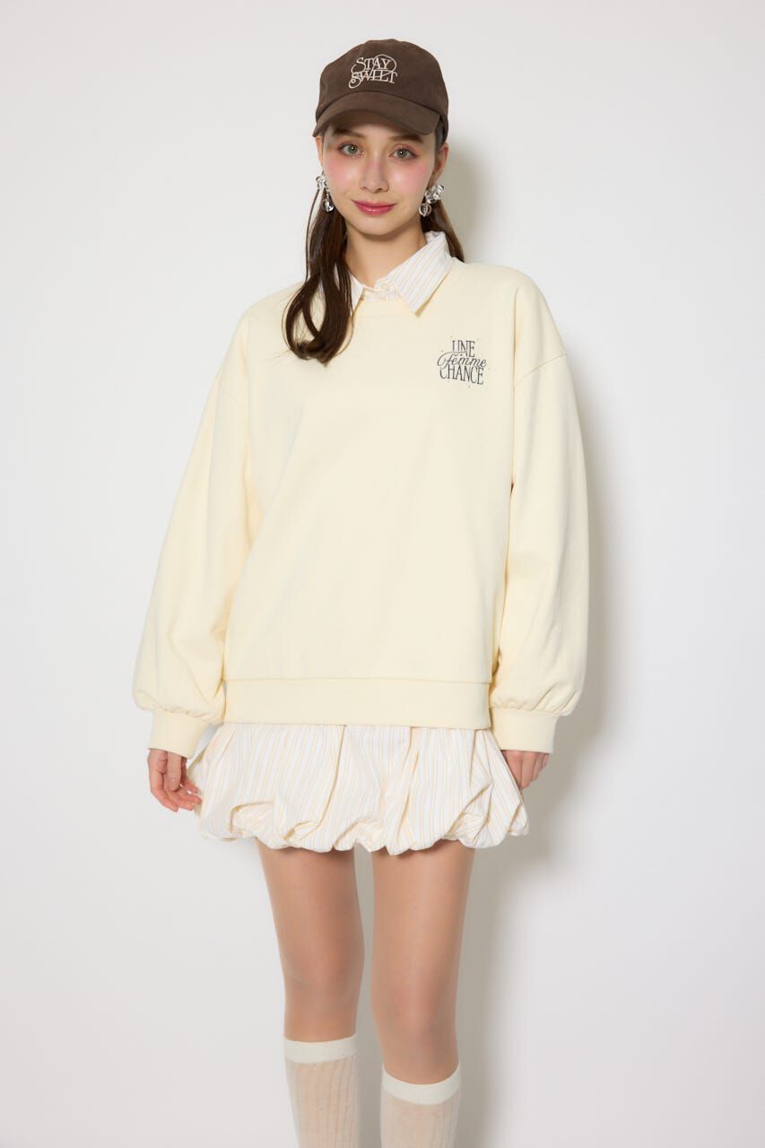 rienda「バルーンシャツセットスウェットワンピース」|ワンピース|M/YEL7