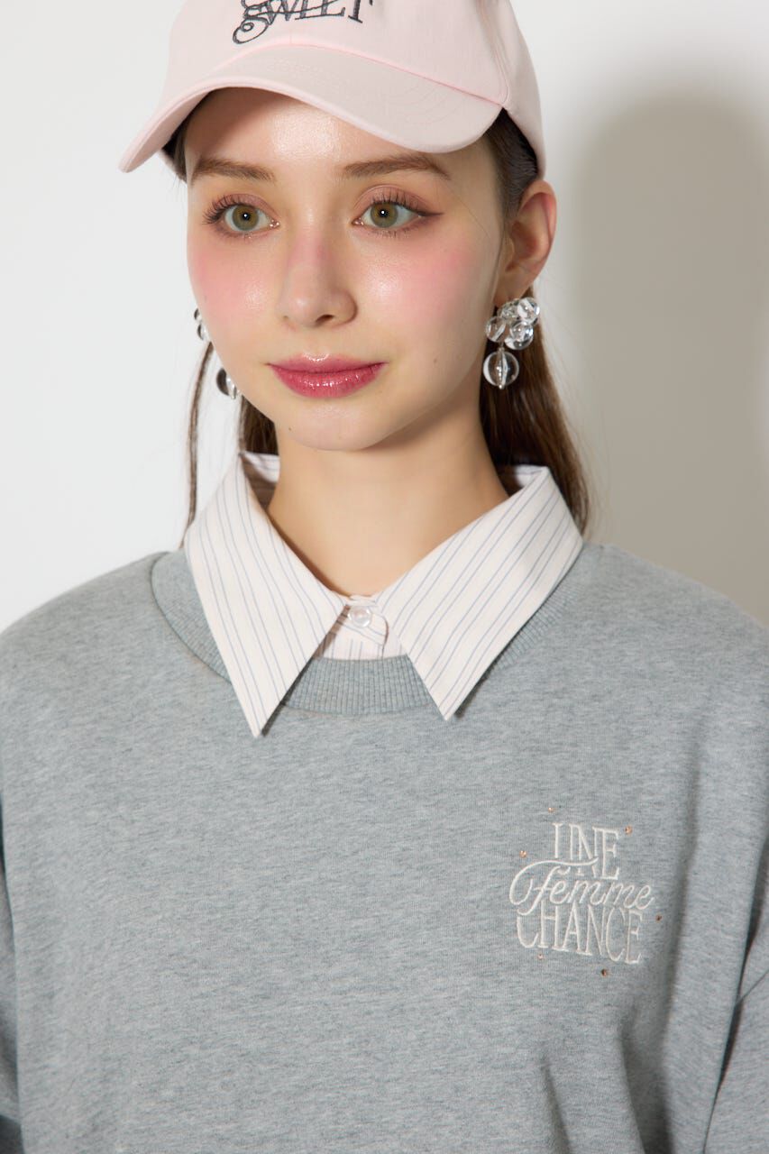 rienda「バルーンシャツセットスウェットワンピース」|ワンピース|