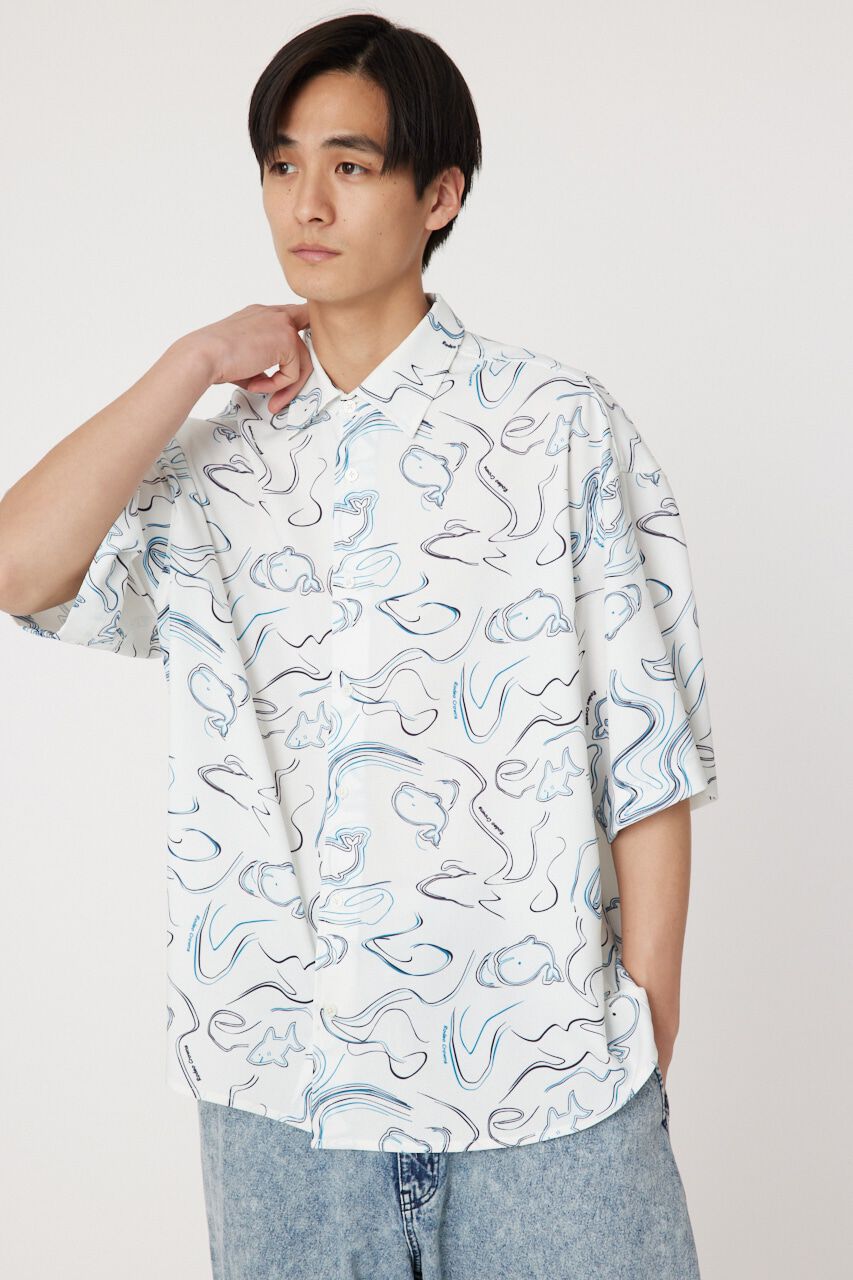 RODEO CROWNS「ホエールマーブルシャツ」|シャツ・ブラウス|柄WHT5