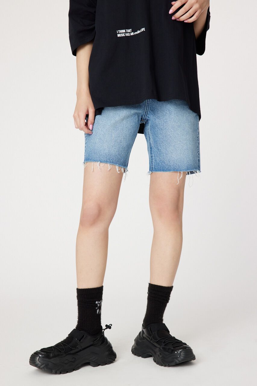 RODEO CROWNS「デニムバイカーショートパンツ」|デニム|BLU