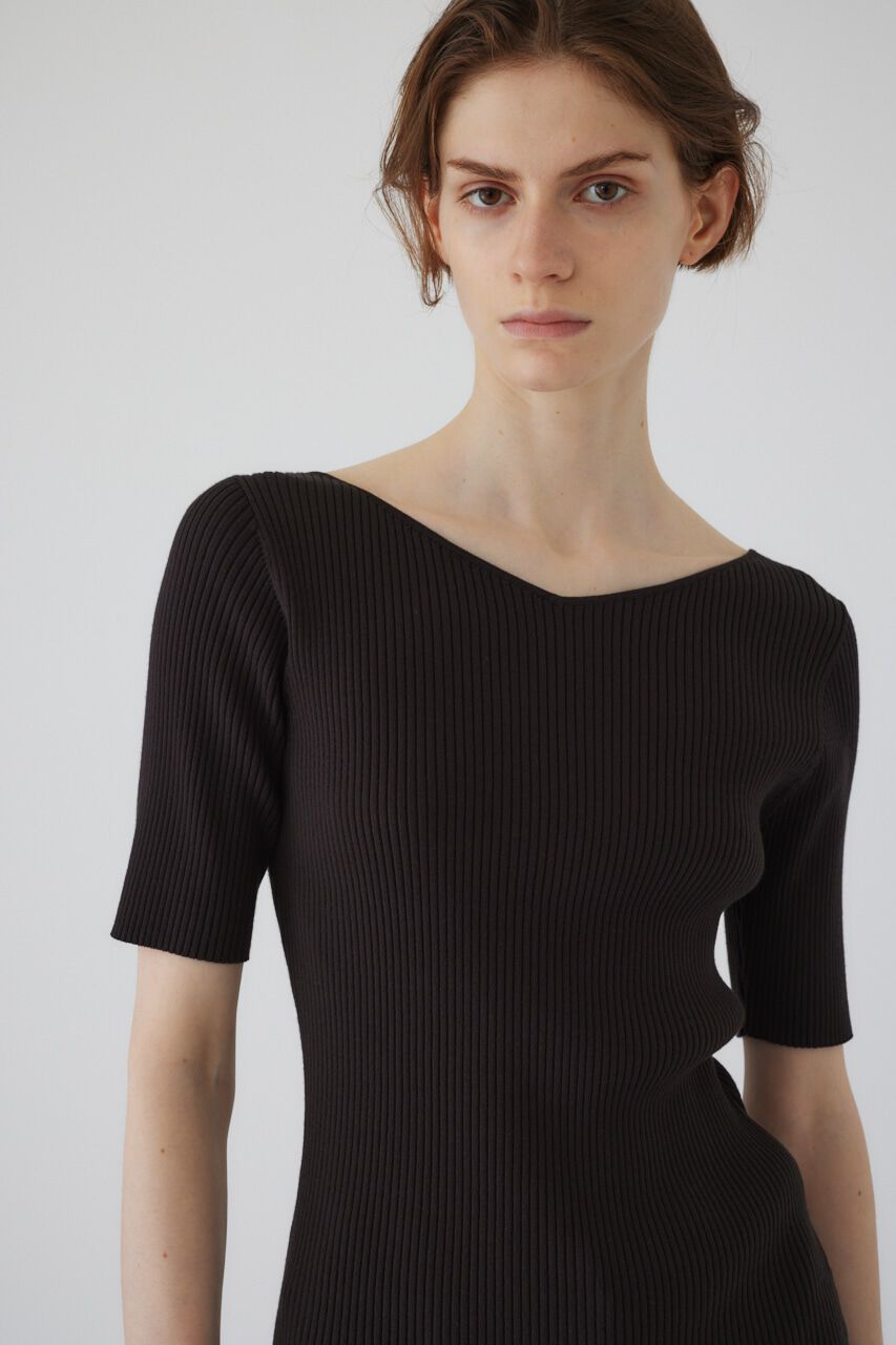 RIM.ARK 「Both v half sleeve tops」|ニット・セーター|BRN