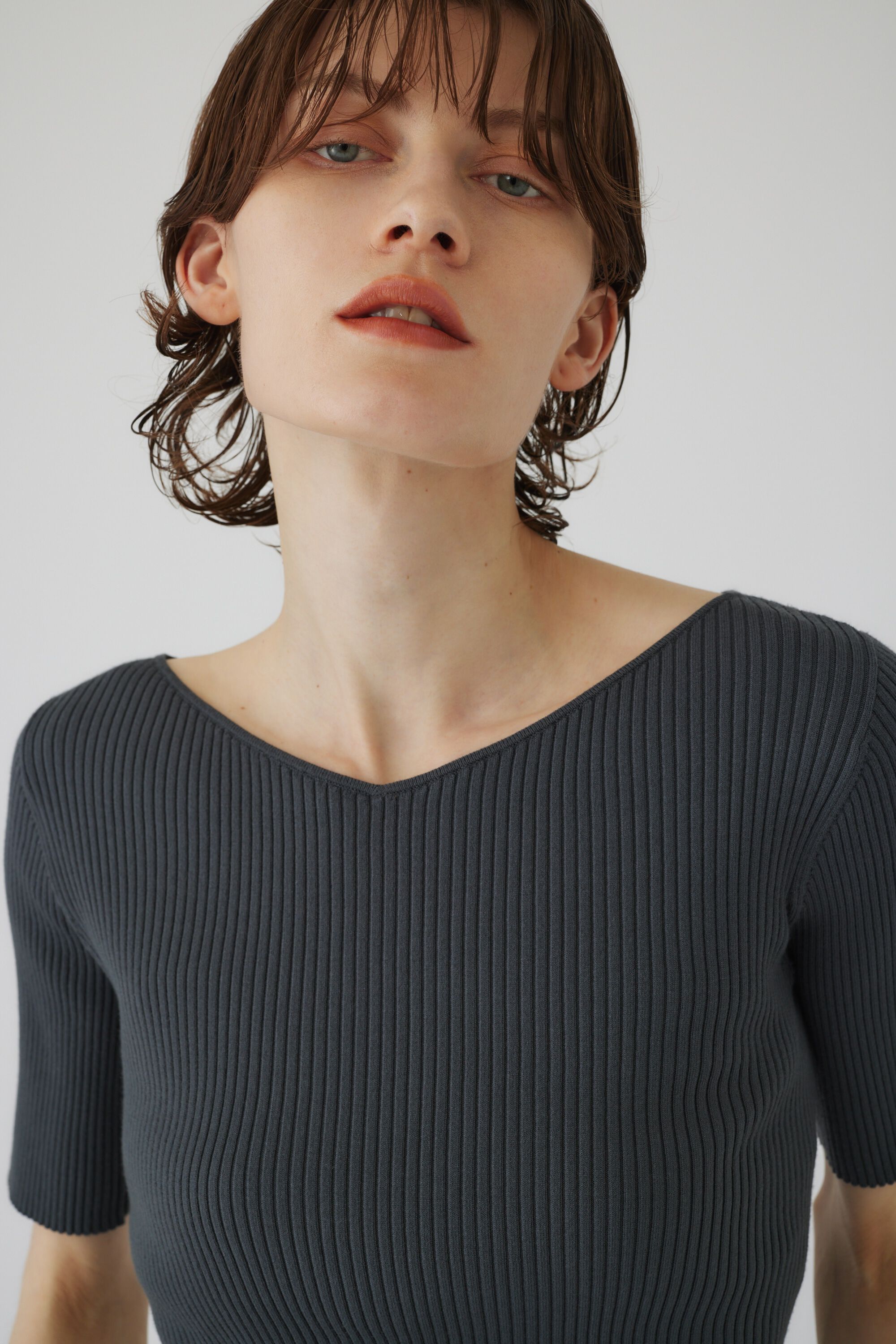 RIM.ARK 「Both v half sleeve tops」|ニット・セーター|
