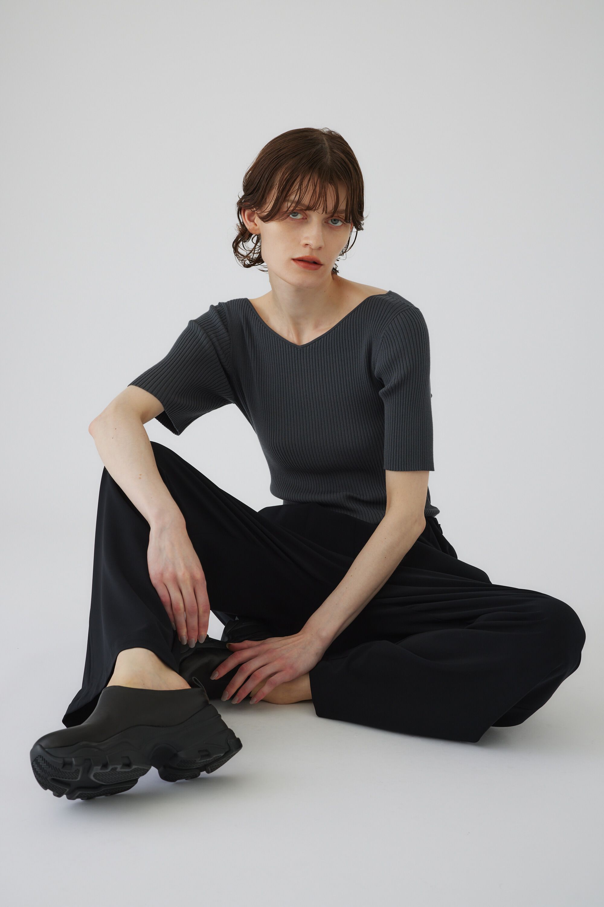 RIM.ARK 「Both v half sleeve tops」|ニット・セーター|