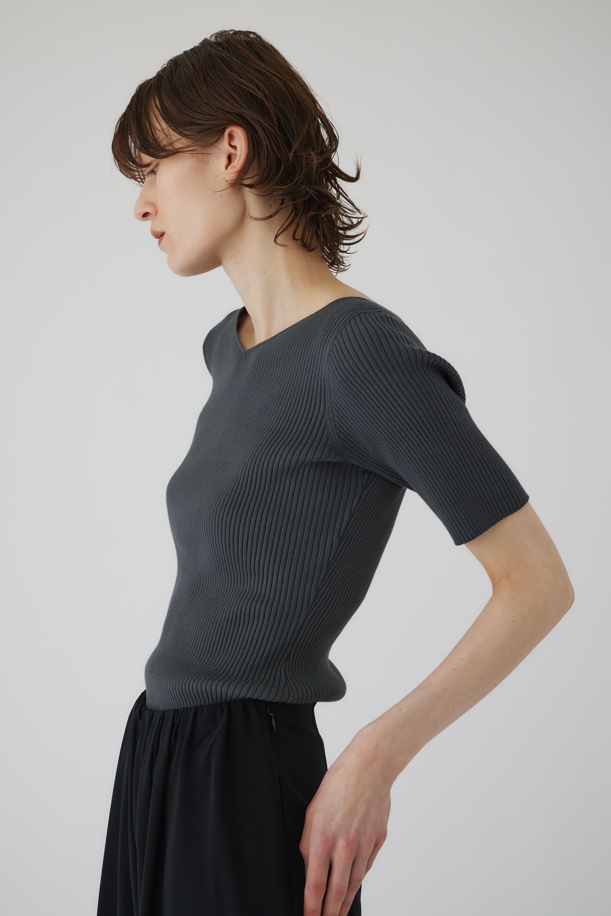 RIM.ARK 「Both v half sleeve tops」|ニット・セーター|