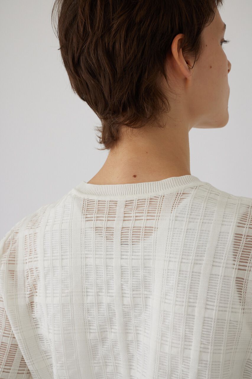 RIM.ARK 「Sheer check knit tops」|ニット・セーター|