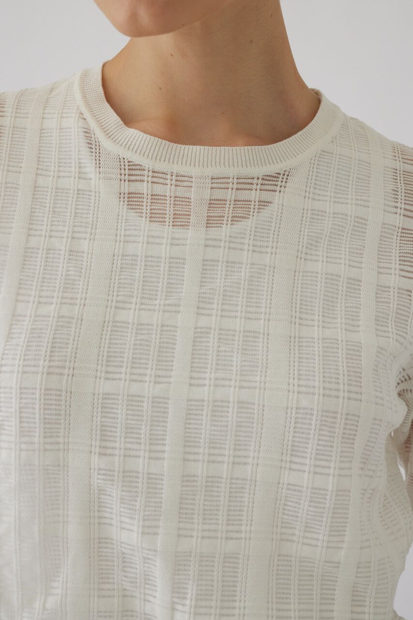RIM.ARK 「Sheer check knit tops」|ニット・セーター|