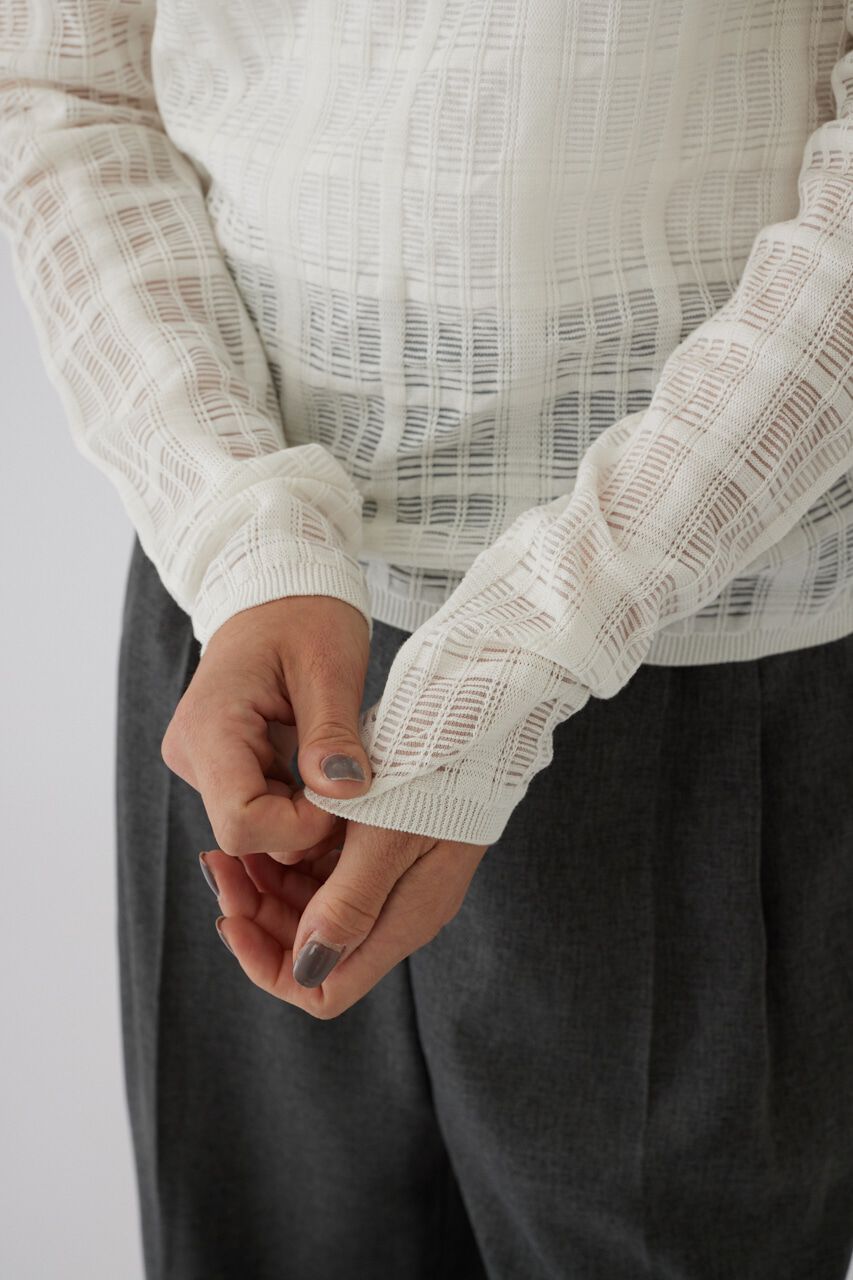 RIM.ARK 「Sheer check knit tops」|ニット・セーター|