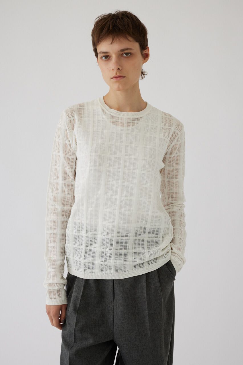 RIM.ARK 「Sheer check knit tops」|ニット・セーター|