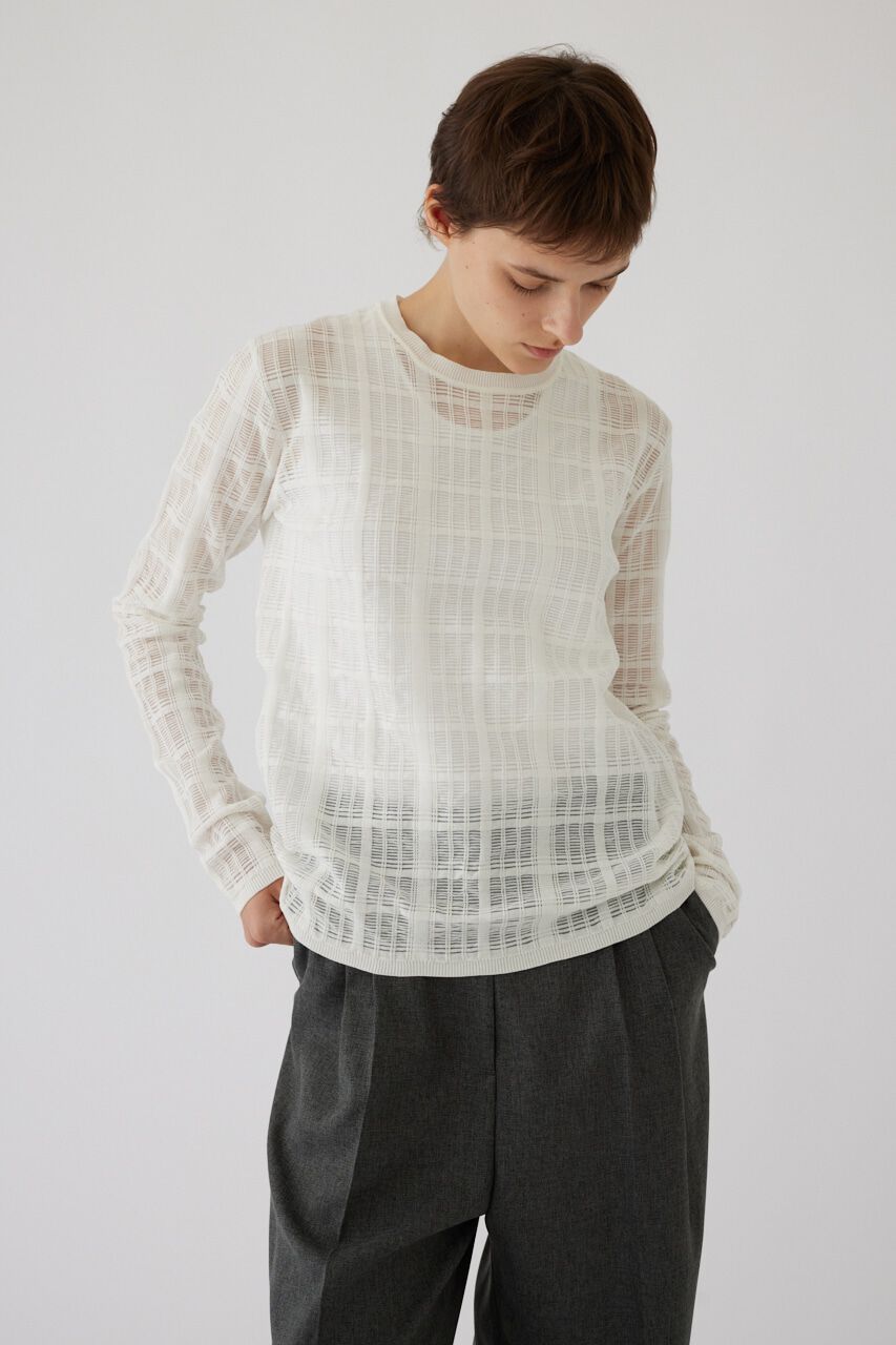 RIM.ARK 「Sheer check knit tops」|ニット・セーター|