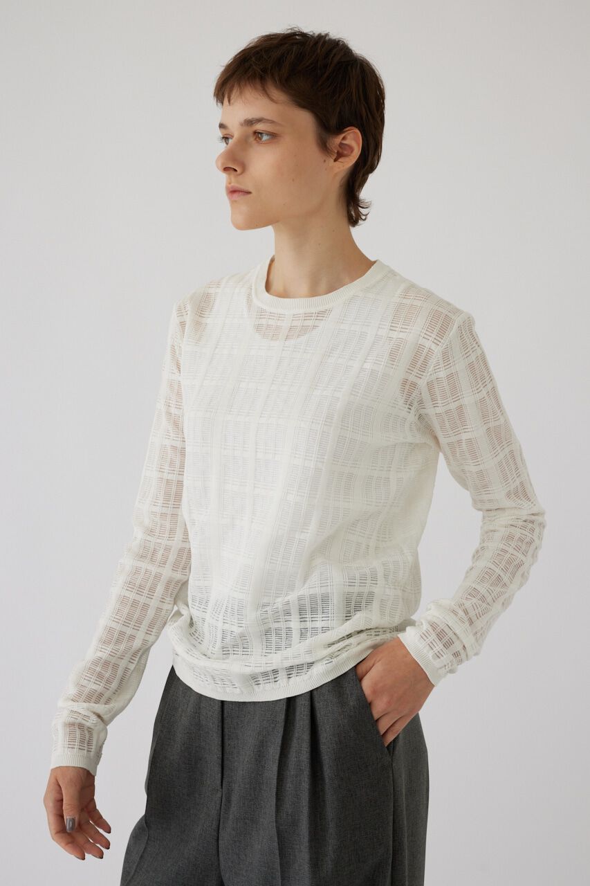 RIM.ARK 「Sheer check knit tops」|ニット・セーター|