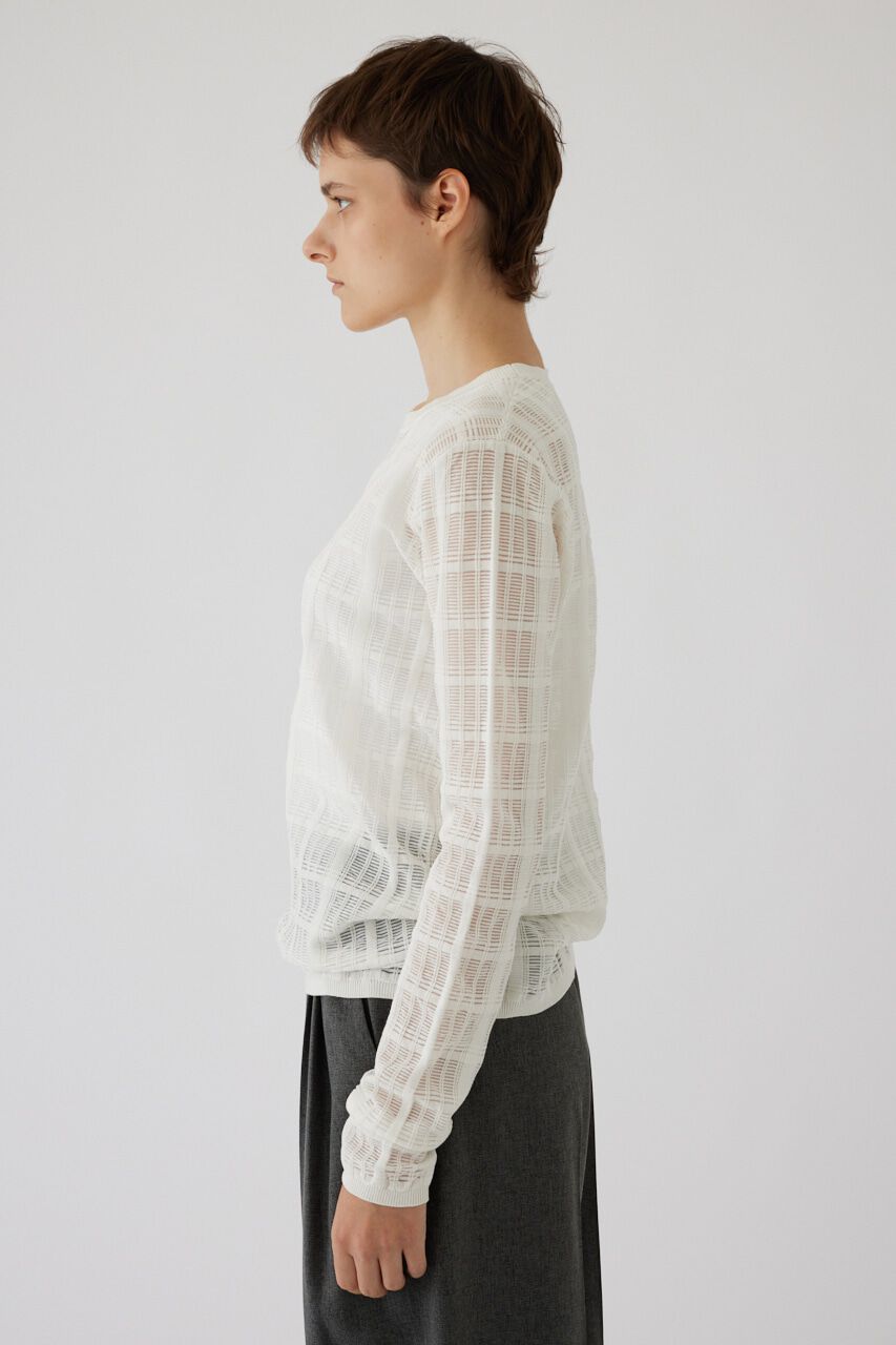 RIM.ARK 「Sheer check knit tops」|ニット・セーター|