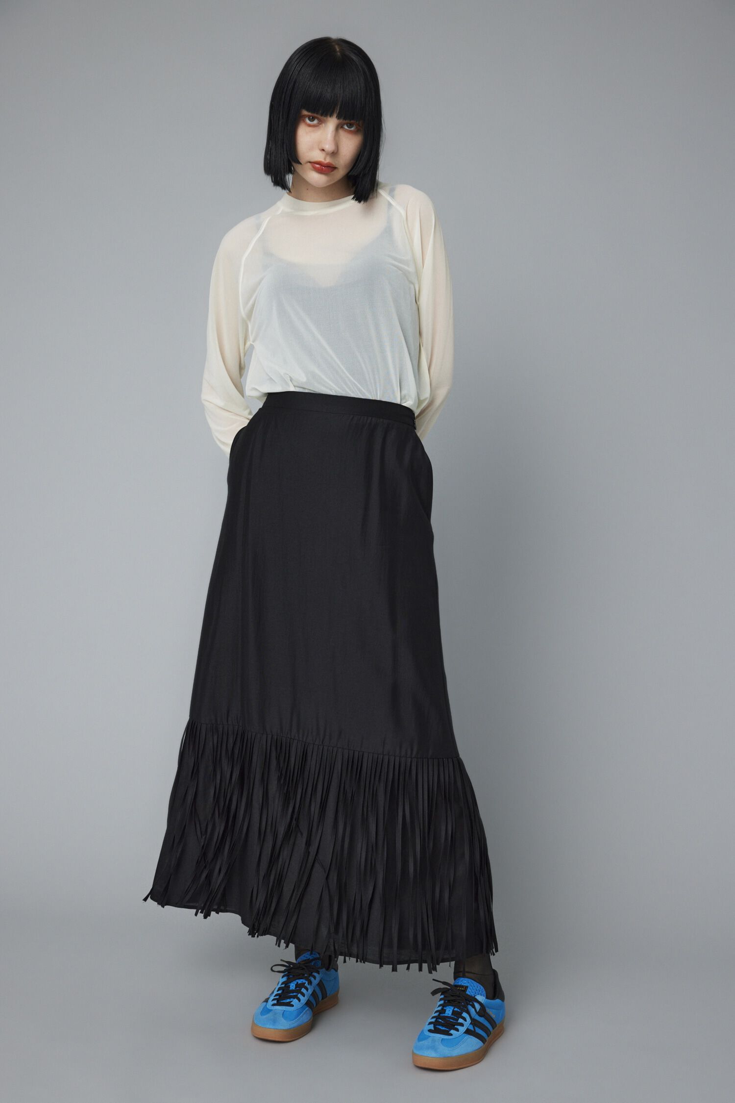 HeRIN.CYE「Fringe skirt」|スカート|BLK
