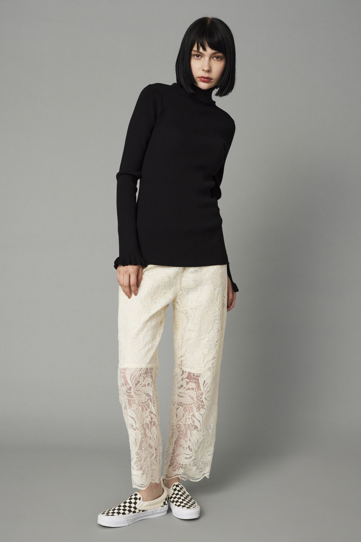 HeRIN.CYE「Cuff frill knit tops」|ニット・セーター|