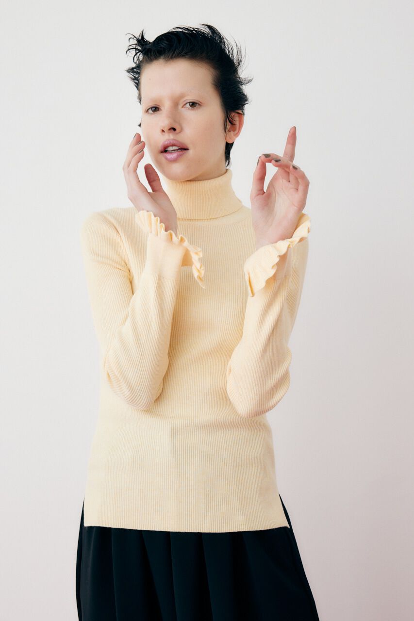 HeRIN.CYE「Cuff frill knit tops」|ニット・セーター|L/BEG1