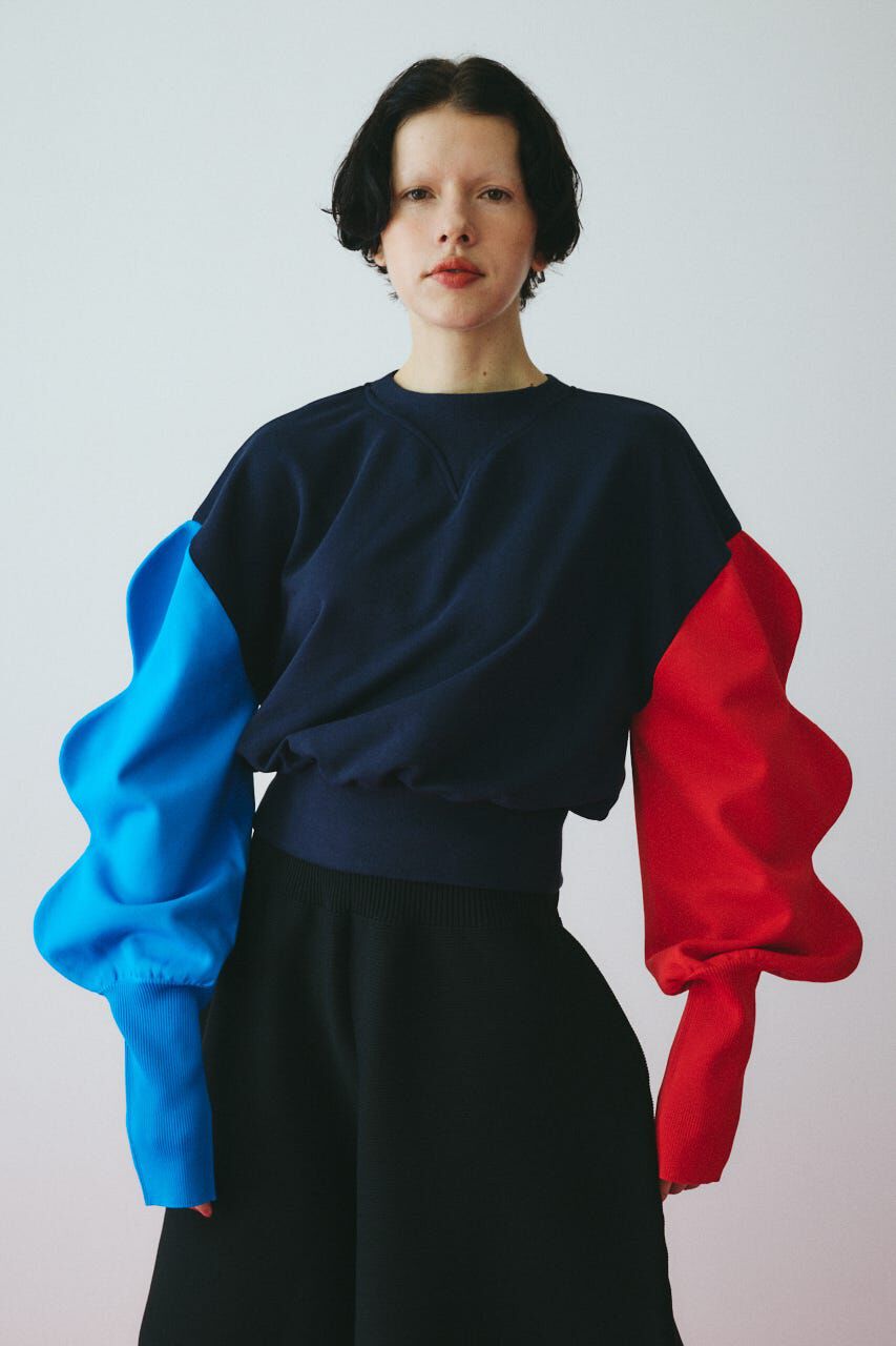 HeRIN.CYE「［予約］Mountain sleeve tops」|Tシャツ・カットソー|柄NVY5