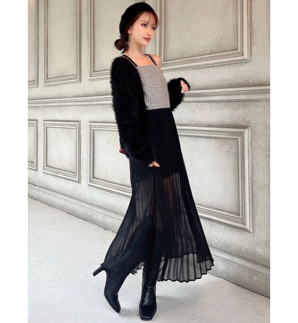 RESEXXY「ツイードレイヤードワンピース」|ワンピース|