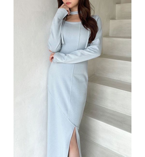 RESEXXY「バックオープンパネルワンピース」|ワンピース|ブルー