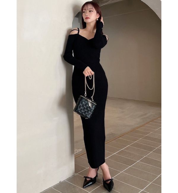 RESEXXY「ナローストラップタイトニットワンピース」|ワンピース|