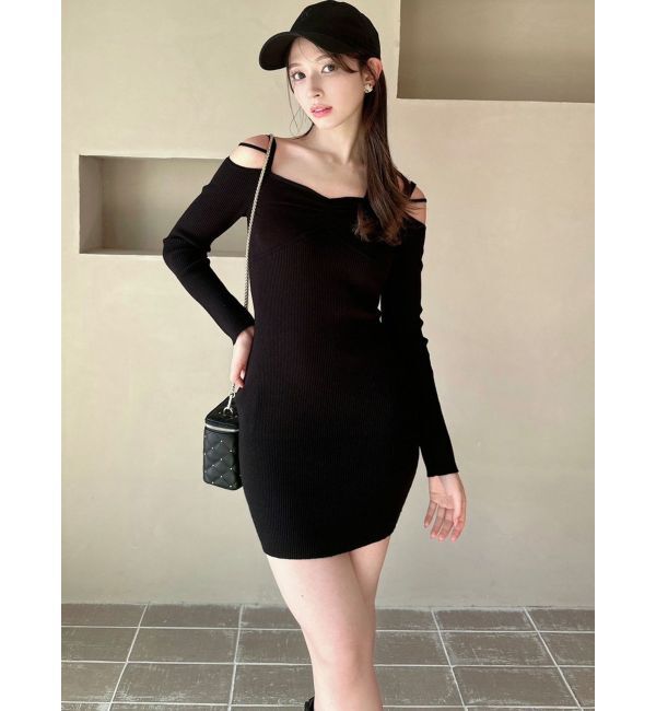RESEXXY「ナローストラップタイトニットワンピース」|ワンピース|
