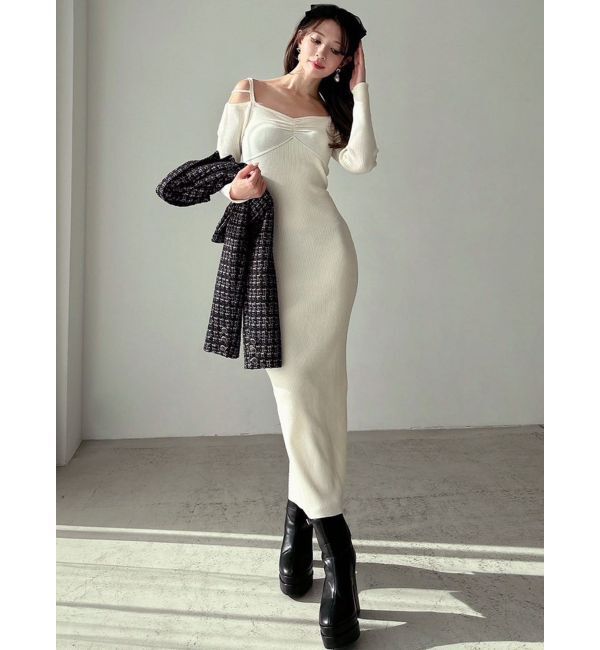 RESEXXY「ナローストラップタイトニットワンピース」|ワンピース|