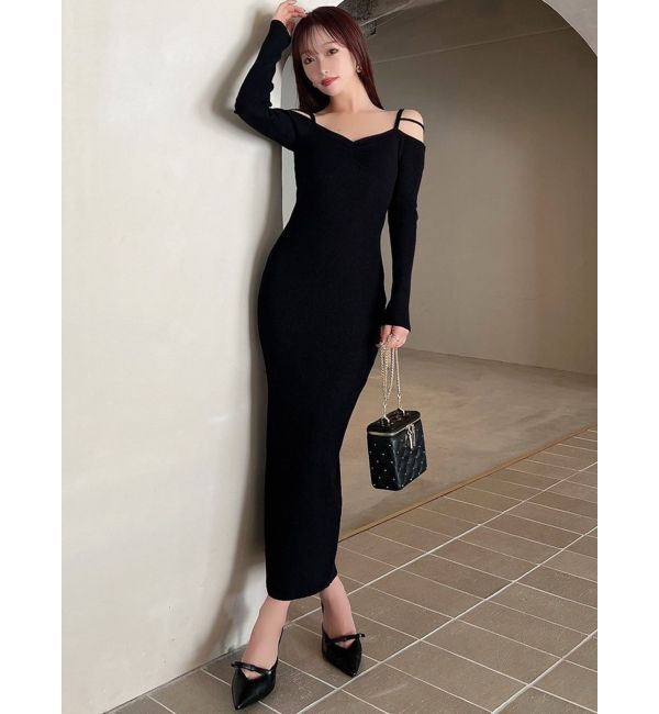 RESEXXY「ナローストラップタイトニットワンピース」|ワンピース|