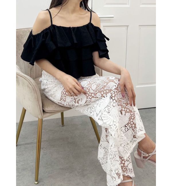 MERCURYDUO「オフショルフリルブラウス」|シャツ・ブラウス|