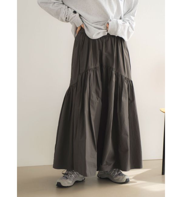 Ungrid「ギャザーデザインスカート」|スカート|チャコールグレー