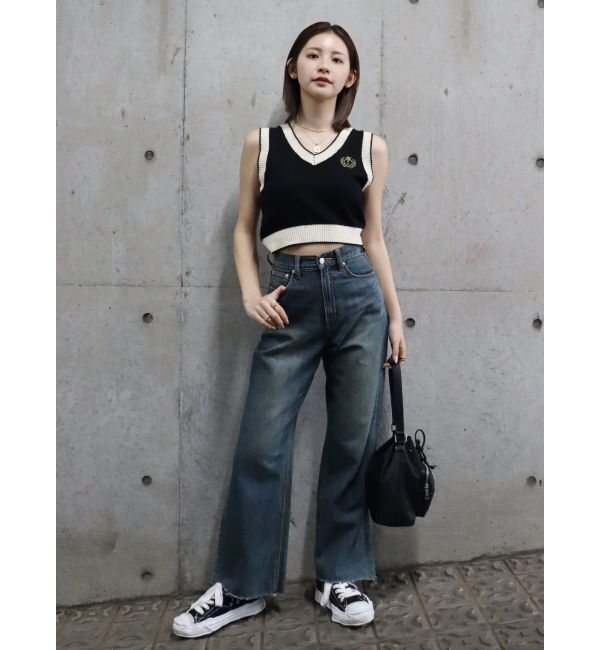 EVRIS「シンプルワイドデニムパンツ」|デニム|