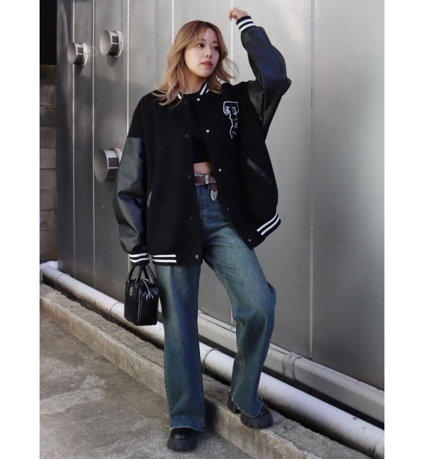 EVRIS「シンプルワイドデニムパンツ」|デニム|